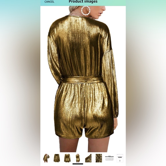 Gold Metallic Party Romper! - Picture 2 of 2